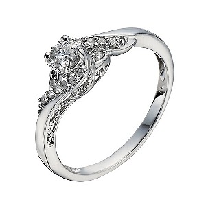 9ct White Gold 1/4 Carat Diamond Twist Solitaire Ring9ct White Gold 1/4 Carat Diamond Twist Solitair