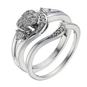 Perfect Fit 18ct White Gold 1/3 Carat Diamond Bridal Set