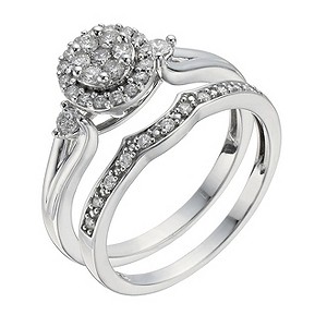 Perfect Fit 18ct White Gold 2/5 Carat Diamond Bridal Set