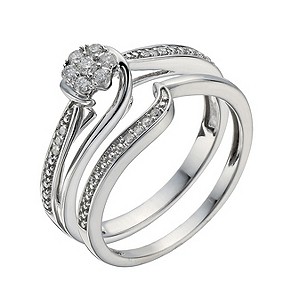 Perfrect Fit 9ct White Gold 15 Point Diamond Bridal SetPerfrect Fit 9ct White Gold 15 Point Diamond 