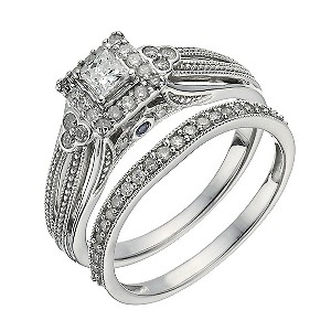 Perfect Fit 9ct White Gold 1/2 Carat Diamond Bridal Set