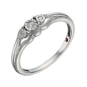 Cherished Silver & Diamond 3 Stone Ring