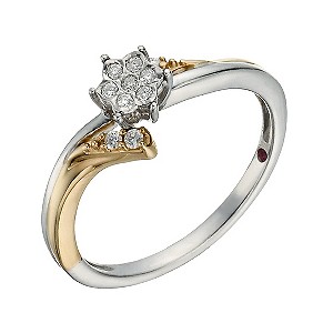 Cherished Silver & 9ct Rose Gold Diamond Ring