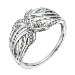 Kiss Collection Silver And Diamond Kiss Ring