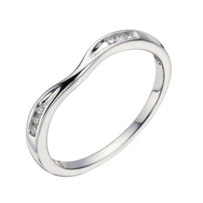 White gold shaped wedding ring