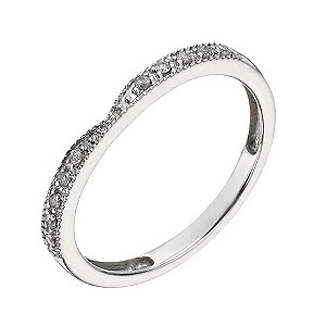 9ct White Gold Diamond Shaped Ring