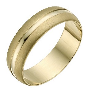 9ct Yellow Gold Matt & Polished Ring