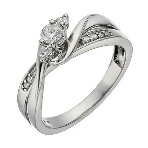 Palladium 950 1/3 Carat Diamond True Love Trilogy Ring