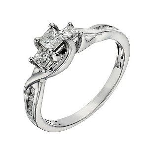 Palladium 950 1/2 Carat Diamond True Love Trilogy Ring