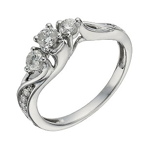 18ct White Gold 1/2 Carat Diamond True Love Trilogy Ring