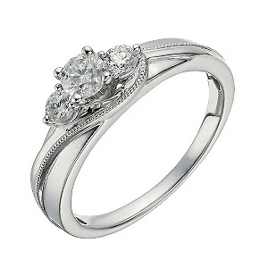 18ct White Gold 1/2 Carat Diamond True Love Trilogy Ring