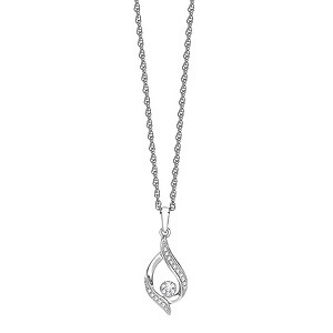 Silver Diamond Teardrop Pendant