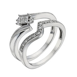 Argentium Silver 15 Point Diamond Bridal SetArgentium Silver 15 Point Diamond Bridal Set