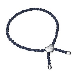 Molly Brown Navy Blue Sterling Silver Heart Cord Bracelet