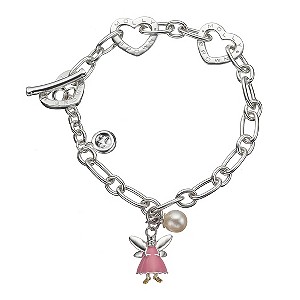 Molly Brown Aurora Sterling Silver Pink Fairy Heart Bracelet