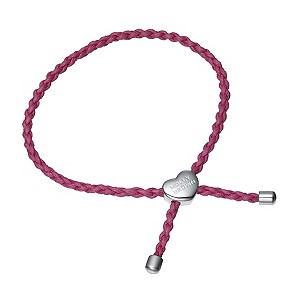 Molly Brown Hot Pink Sterling Silver Heart Cord Bracelet