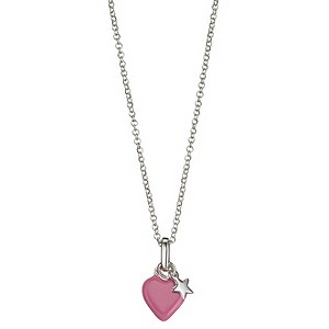 Molly Brown Sterling Silver Pink Heart & Star Pendant