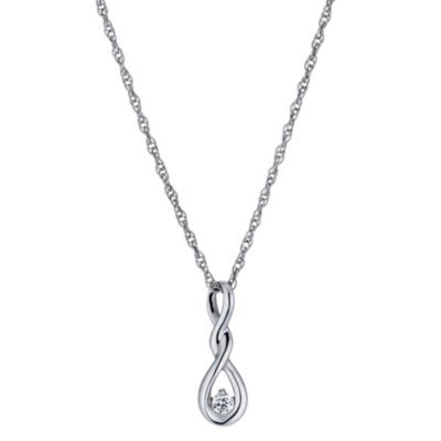 The Forever Diamond Silver Twist Diamond Pendant