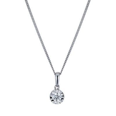 The Forever Diamond 9ct White Gold 15 Point Illusion Pendant
