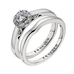 The Forever Diamond Palladium 950 1/3 Carat Bridal Set