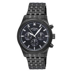 Rotary men's black ion-plated bracelet watch