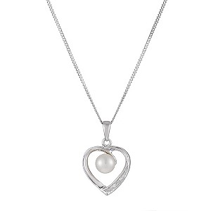 Sterling Silver Cultured Freshwater Pearl Heart Pendant