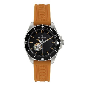 Rotary Aquacore men's orange rubber strap watch