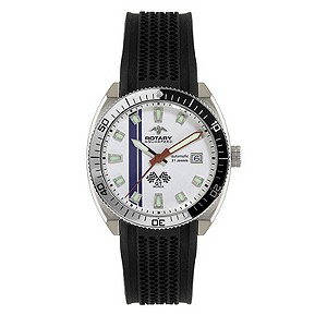 Rotary GT Monza men's black rubber strap watch