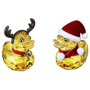 Swarovski Crystal Happy Duck Santa & Reindeer