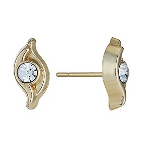 9ct Yellow Gold Crystal Swirl Stud Earrings