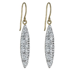 9ct Yellow Gold Crystal Drop Earrings