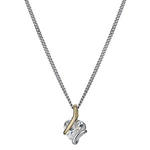 Silver & 9ct Yellow Gold Wrap Heart Pendant