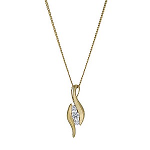 Lumiere 18ct Yellow Gold-Plated Swarovski Zirconia Pendant