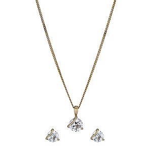 Lumiere 18ct Gold-Plated Swarovski Zirconia Pendant