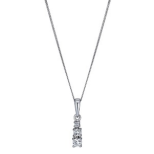 9ct White Gold Trilogy Cubic Zirconia Pendant