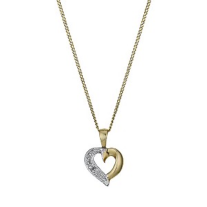 9ct Gold Cubic Zirconia Heart Pendant