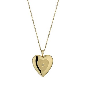 Together Bonded Silver & 9ct Gold Diamond Heart Locket