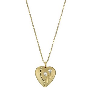 Together 9ct Yellow Gold & Silver Bonded Heart Locket