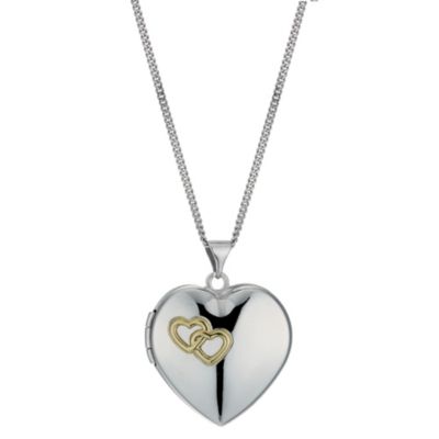 Silver & 9ct Gold Together Forever Heart Locket