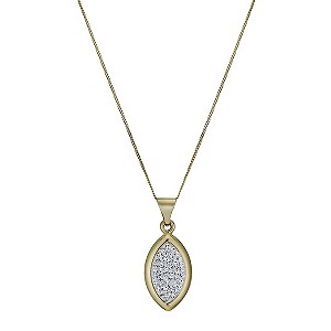 9ct Yellow Gold Oval Crystal Pendant