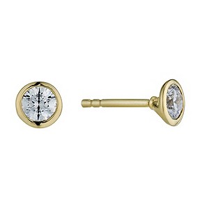 Lumiere 18ct Gold-Plated Swarovski Zirconia Stud Earrings