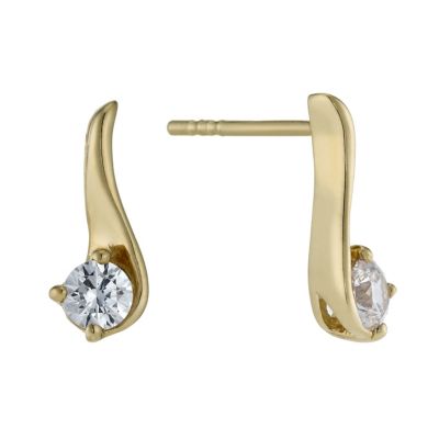 Lumiere 18ct Gold-Plated Swarovski Zirconia Stud Earrings