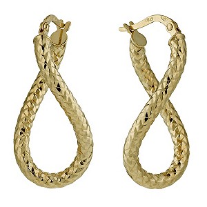 9ct Yellow Gold Oval Twisted Creoles
