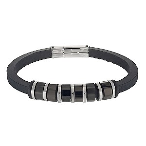 Stainless Steel & Rubber Bracelet