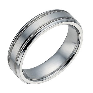 Cobalt 6mm Flat Double Milgrain Ring