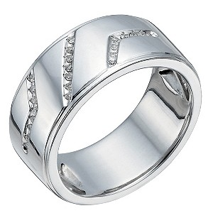 Silver 10 Point Diamond Ring