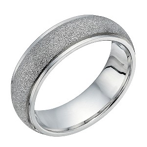 Stainless Steel White Glitz Ring