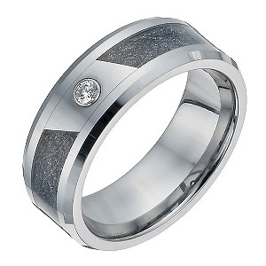 Tungsten & Cubic Zirconia Grey Glitz Ring