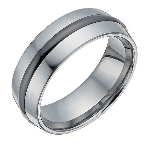 Tungsten & Black Ceramic Ring