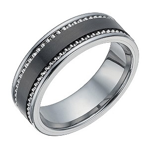 Tungsten & Black Ceramic Ring